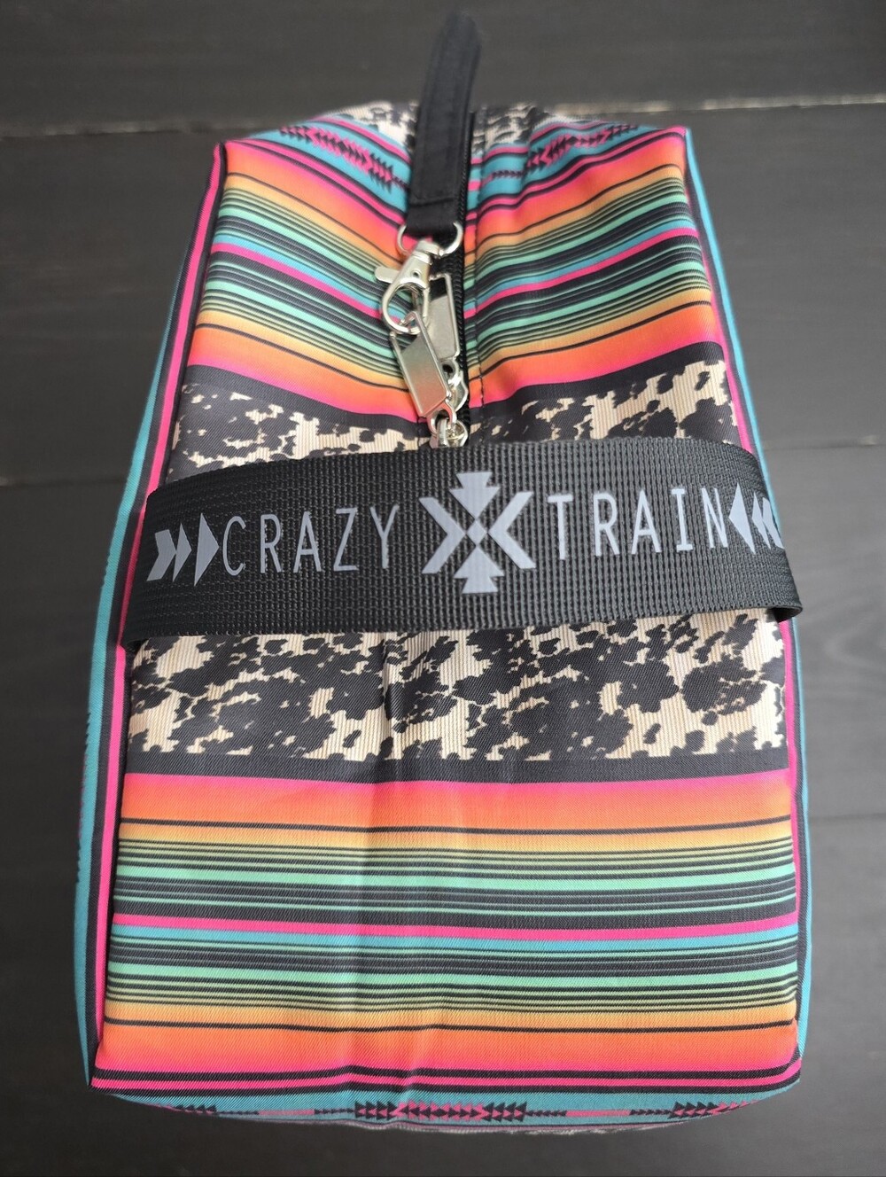 EUC Crazy Train Western Large Cosmetics Bag